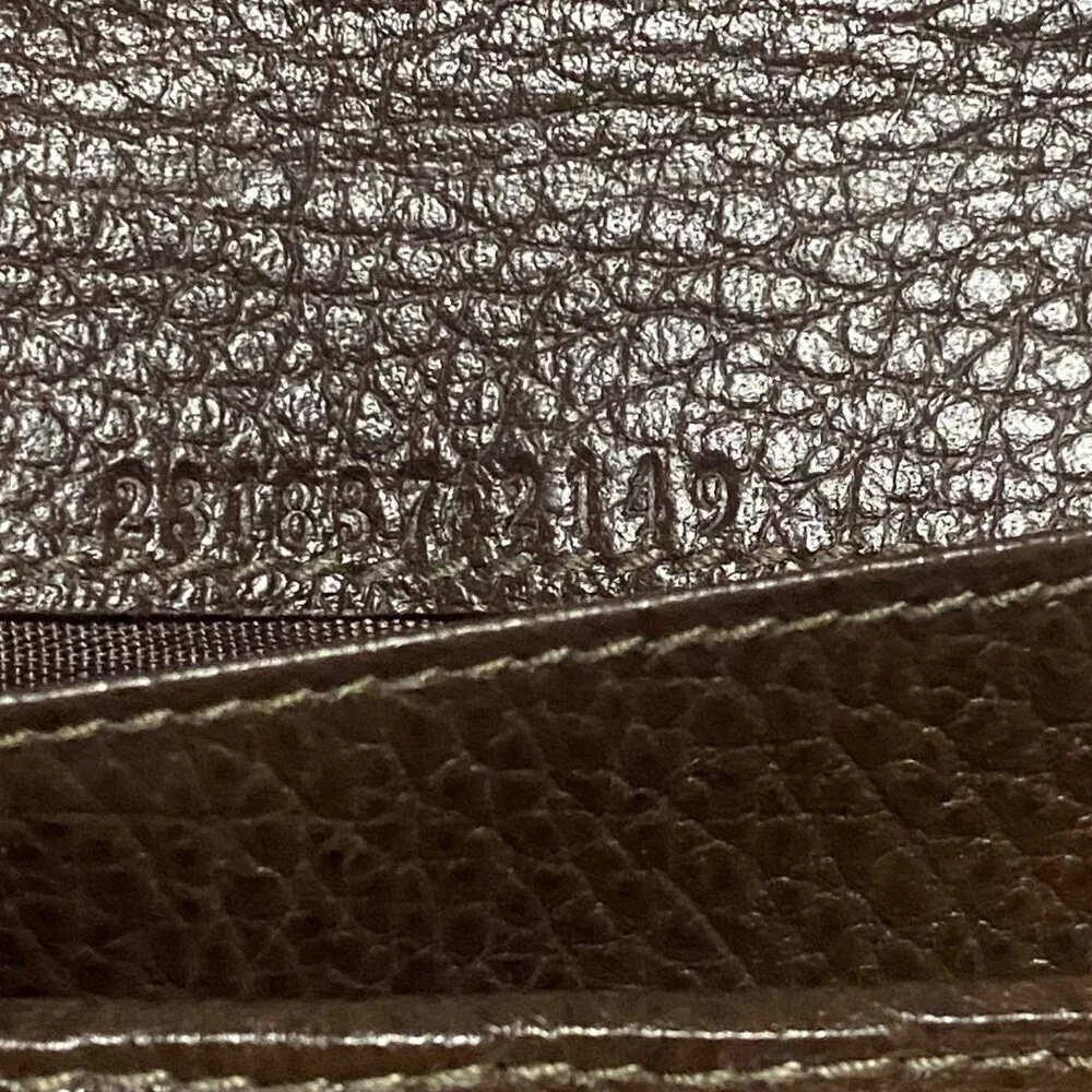 Gucci GG Coated Canvas Leather Continental Bifold Wallet in Tan Brown with Chain